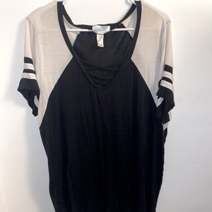 Black & White V-Neck Shirt